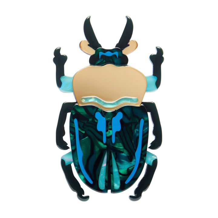 Erstwilder : Australiana : Ruby the Rainbow Stag Beetle Brooch