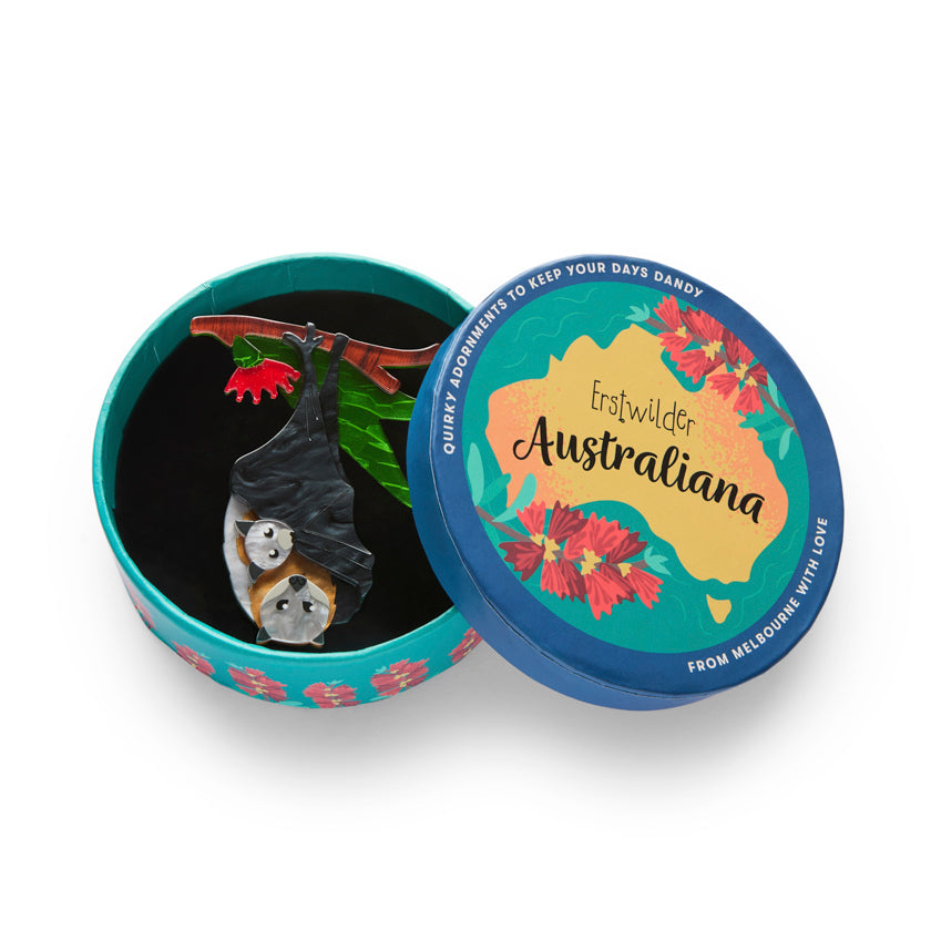 Erstwilder : Australiana : Frankie & Finn Flying Foxes Brooch