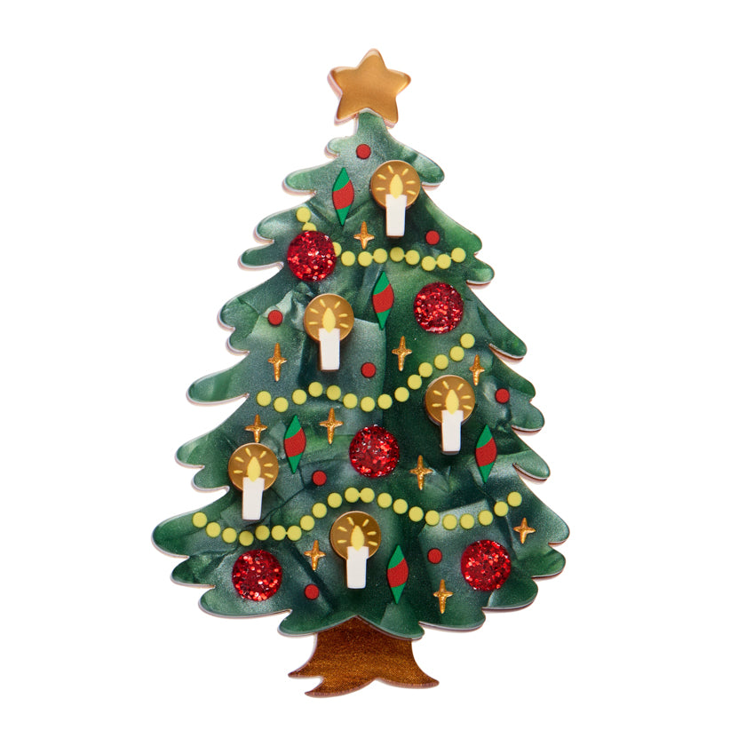 Erstwilder : Merry Menagerie : Christmas Tree Centre-Piece Brooch