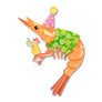 Erstwilder : Pascal's Prawn Parade : Pascal the Party Prawn Brooch