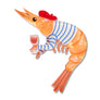 Erstwilder : Pascal's Prawn Parade : Pascal the Parisian Prawn Brooch