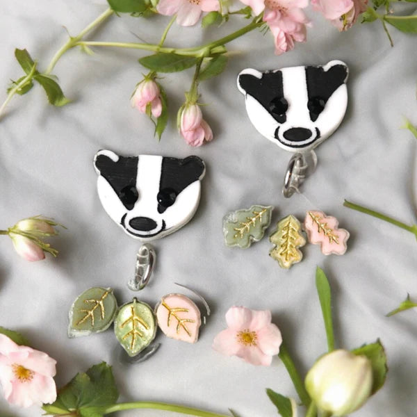 Lost Kiwi Designs : Badger Earrings