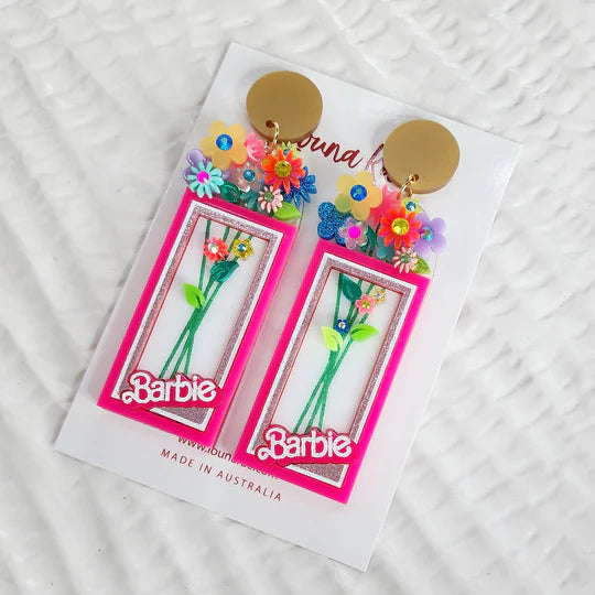 Louna Rae : Barbie Box With Flowers Dangle Earrings