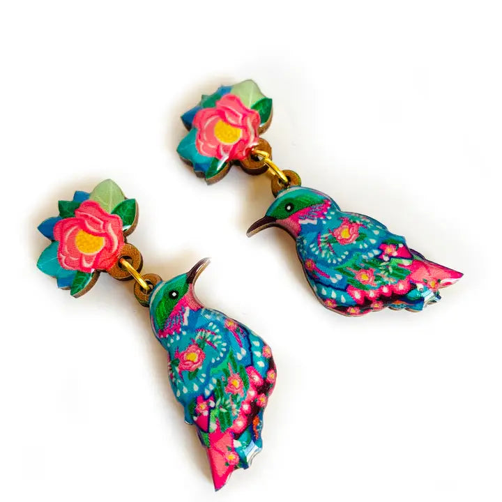 Rosie Rose Parker : Beautiful Illustrated Bird Earrings