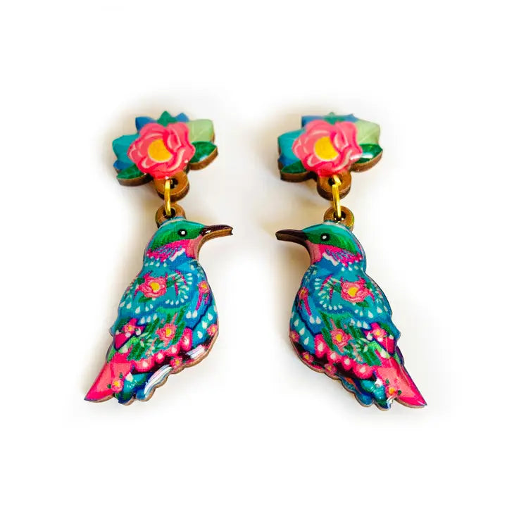 Rosie Rose Parker : Beautiful Illustrated Bird Earrings