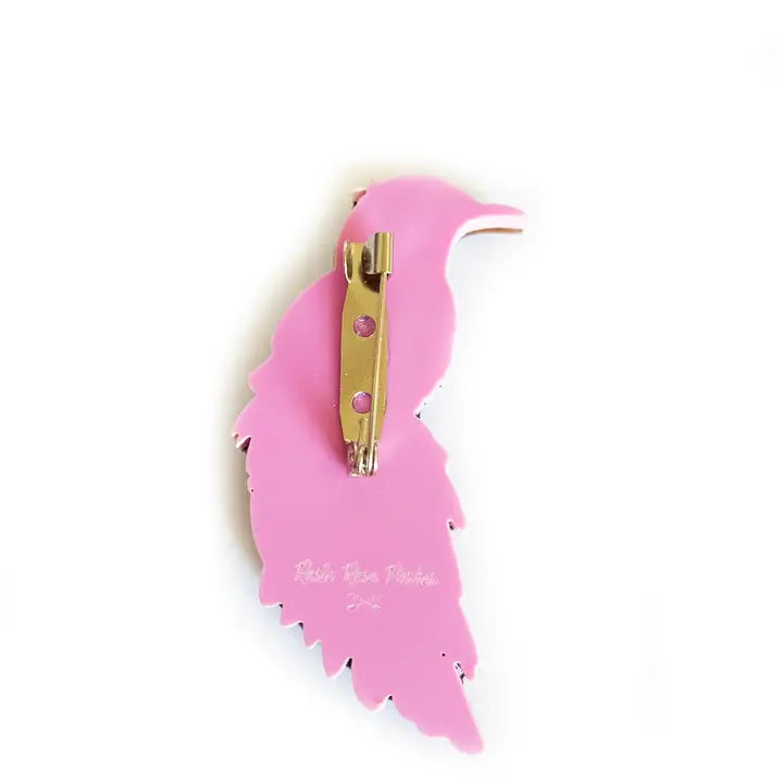 Rosie Rose Parker : Beautiful Illustrated Bird Brooch