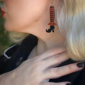 Lipstick & Chrome : Bewitching Booties Earrings in Orange