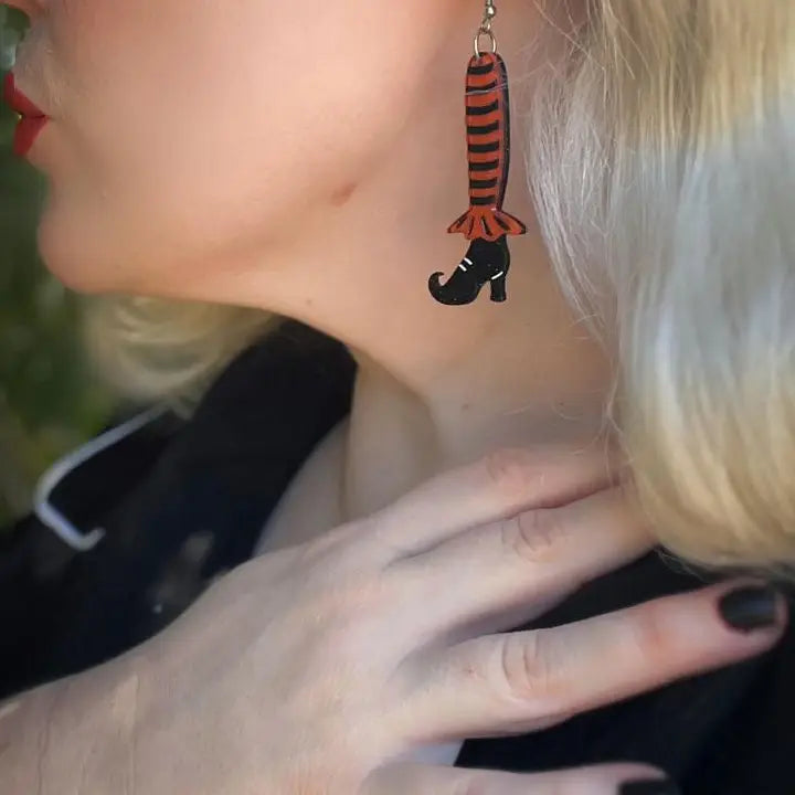 Lipstick & Chrome : Bewitching Booties Earrings in Orange [PRE-ORDER]