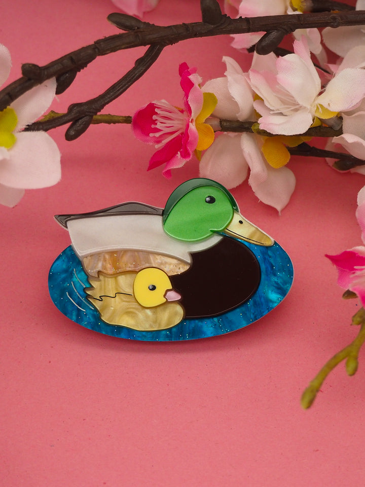 Dolly Dimple Design : Daddy Duck and Duckling Brooch