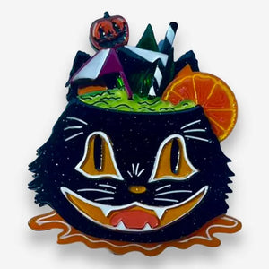 Lipstick & Chrome : Black Magic Halloween Tiki Brooch x Carrie Hudson [PRE-ORDER]