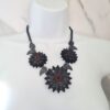 Cherryloco : Black Sunflower Charm Necklace [PRE-ORDER]