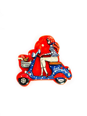 Rosie Rose Parker : Bonjour Beep Beep Paris Brooch