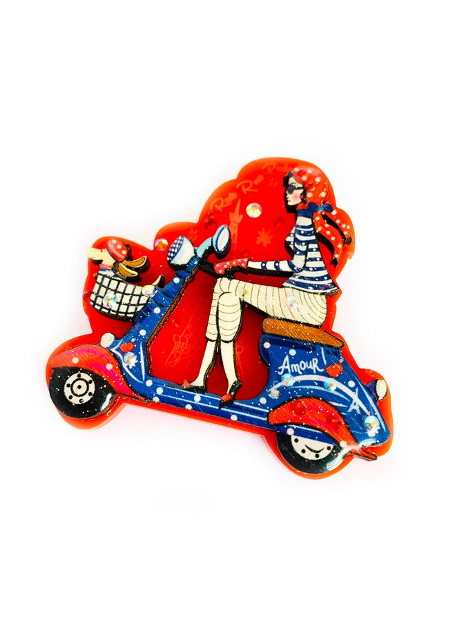 Rosie Rose Parker : Bonjour Beep Beep Paris Brooch