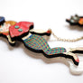 Laliblue : Christmas : Brooch for girl with cat on sled