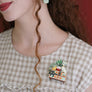 Laliblue : Plant Lover : Brooch with kittens and plants