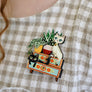 Laliblue : Plant Lover : Brooch with kittens and plants