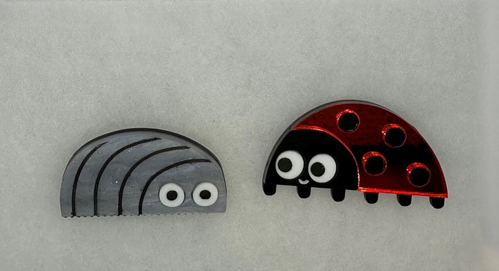 Happy Stuff Studio : Ladybird & Woodlouse Brooch Set