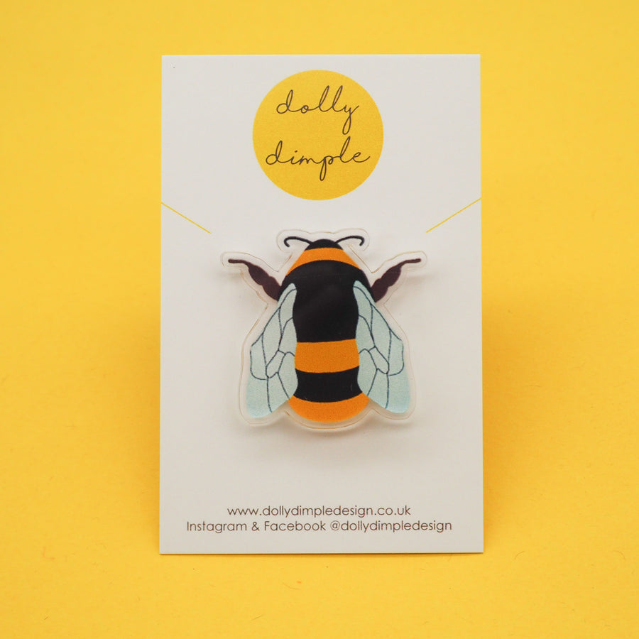 Dolly Dimple Design : Bumblebee Acrylic Pin Badge