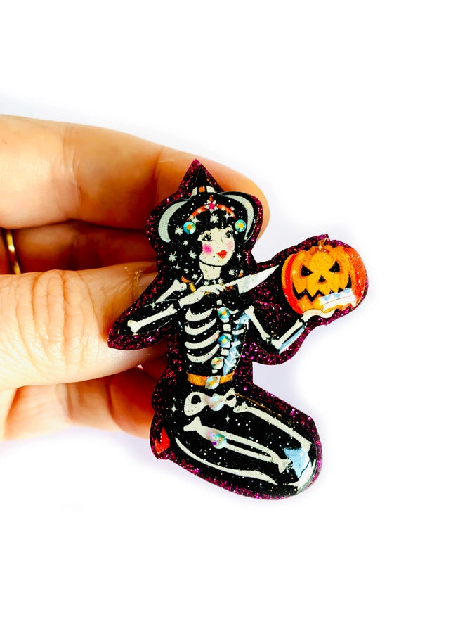 Rosie Rose Parker :  Halloween : Carving the Pumpkin Brooch [PRE-ORDER]