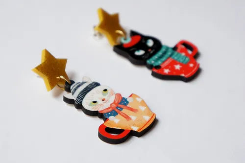 LaliBlue :  Christmas :  Cat Earrings [PRE-ORDER]