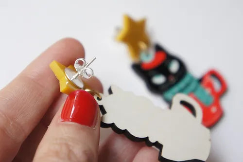 LaliBlue :  Christmas :  Cat Earrings [PRE-ORDER]