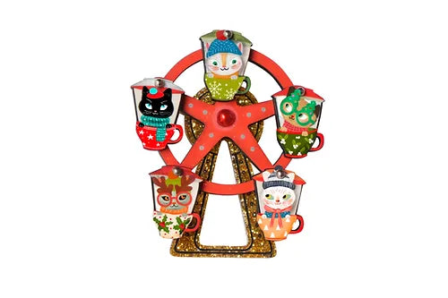 LaliBlue :  Christmas :  Cat Ferris Wheel Brooch