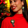 Laliblue : Christmas : Cat in a Christmas wreath brooch