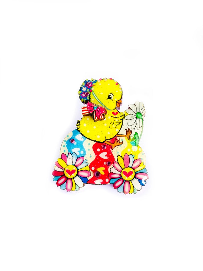 Rosie Rose Parker : Chickadee goes riding Brooch [PRE-ORDER]