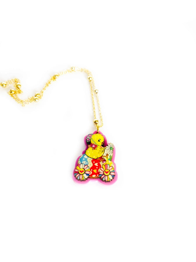 Rosie Rose Parker : Chickadee goes riding gold chain necklace [PRE-ORDER]
