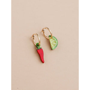 Wolf & Moon : Chilli & Lime Hoop Earrings