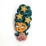 Laliblue : Christmas : Christmas-themed brunette hair brooch with earring set