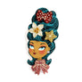 Laliblue : Christmas : Christmas-themed brunette hair brooch with earring set