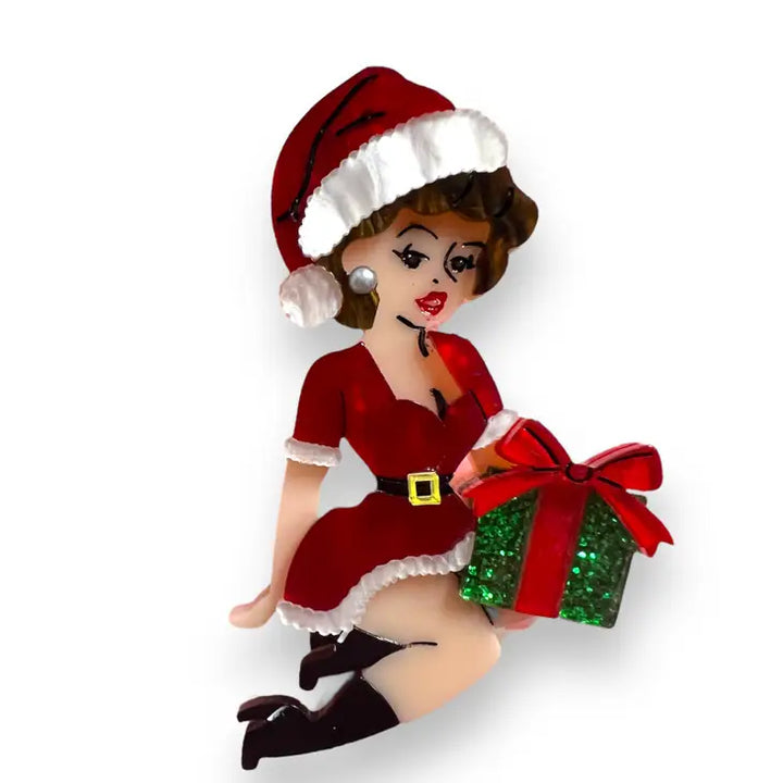 Lipstick & Chrome : Christmas Belle Brooch - Tawny