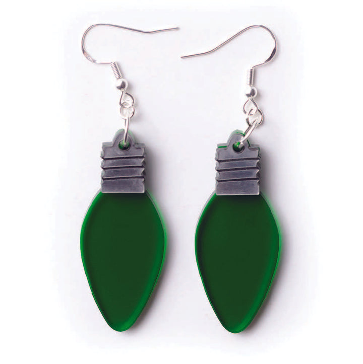 Martinis & Slippers : Christmas Globe Earrings - Green [PRE-ORDER]