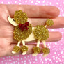 Birdie Bananas : Christmas Poodle Brooch
