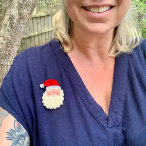 Birdie Bananas :  Christmas Santa Brooch