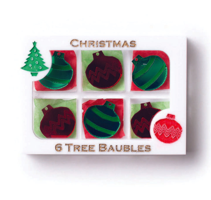 Martinis & Slippers : Christmas Tree Bauble Box Brooch [PRE-ORDER]