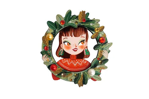 LaliBlue :  Christmas : Christmas Wreath Brooch [PRE-ORDER]