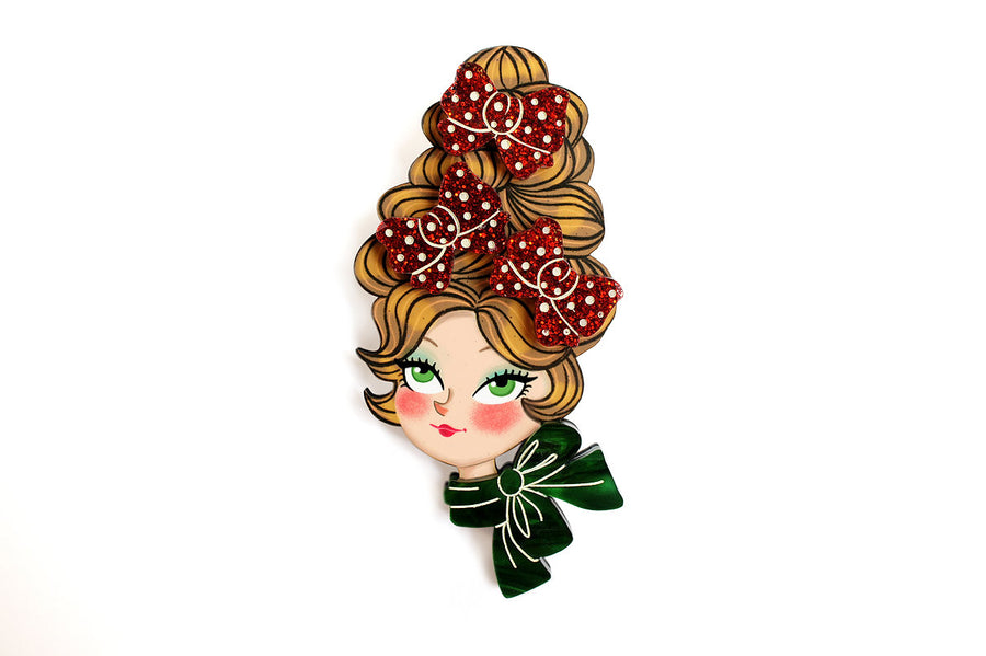Laliblue : Christmas : Christmas blonde hair brooch with earring set