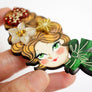 Laliblue : Christmas : Christmas blonde hair brooch with earring set