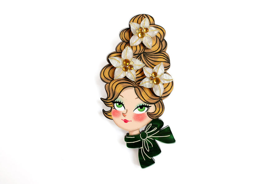 Laliblue : Christmas : Christmas blonde hair brooch with earring set