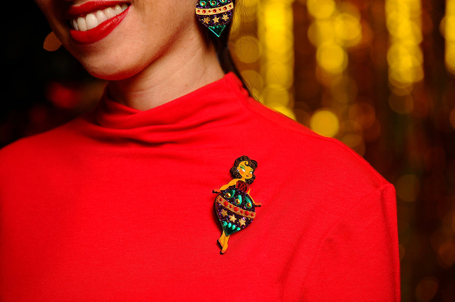 LaliBlue : Christmas : Christmas ornament with stars brooch