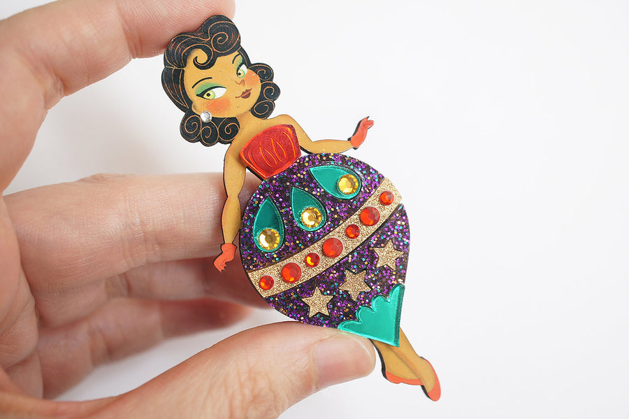 LaliBlue : Christmas : Christmas ornament with stars brooch