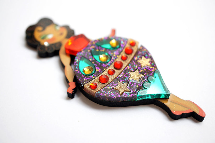 LaliBlue : Christmas : Christmas ornament with stars brooch