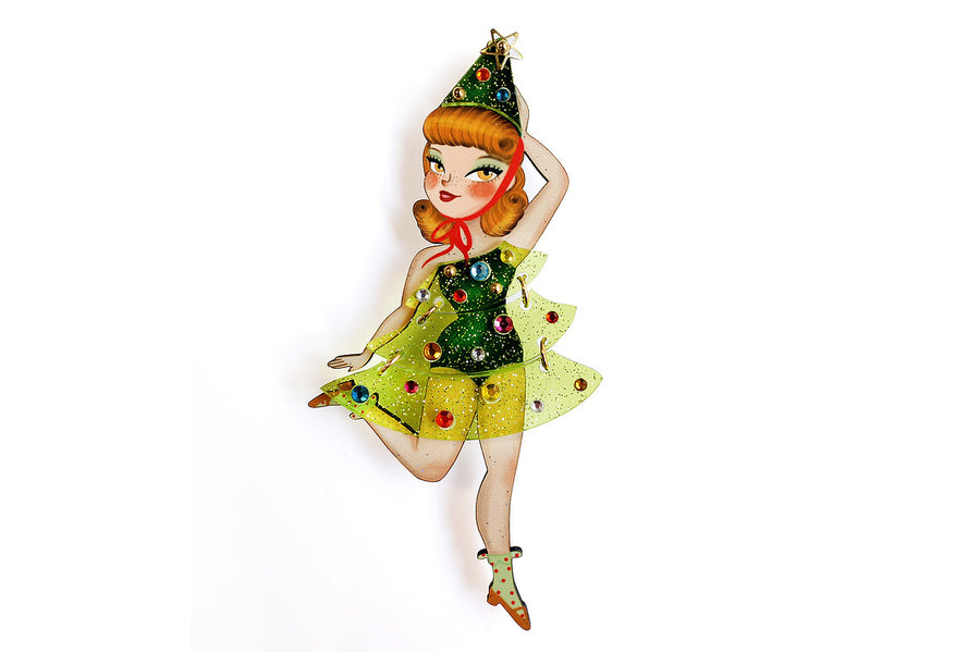 LaliBlue : Christmas : Christmas tree girl brooch