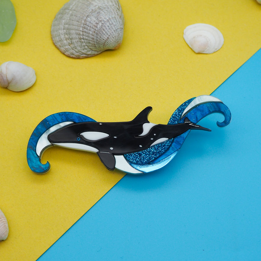Dolly Dimple Design : Orca Whale Brooch