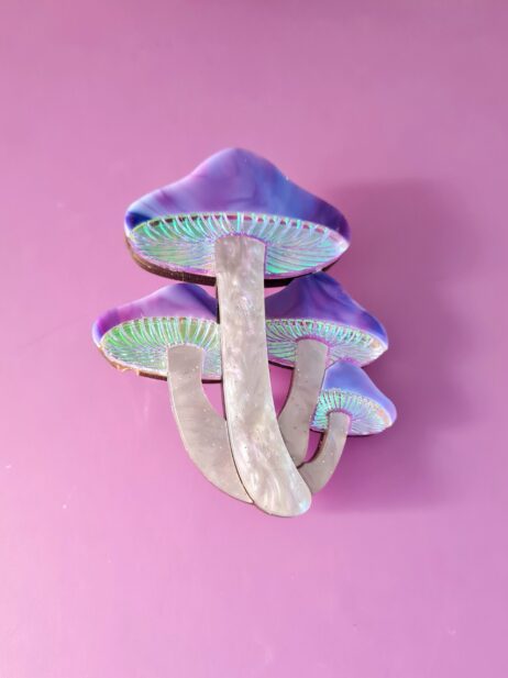 Cherryloco : Cosmic magic mushroom cluster brooch or pendant