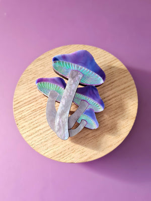 Cherryloco : Cosmic magic mushroom cluster brooch or pendant