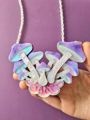 Cherryloco : Cosmic magic mushroom cluster statement necklace