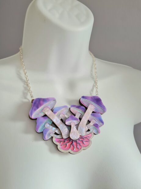Cherryloco : Cosmic magic mushroom cluster statement necklace